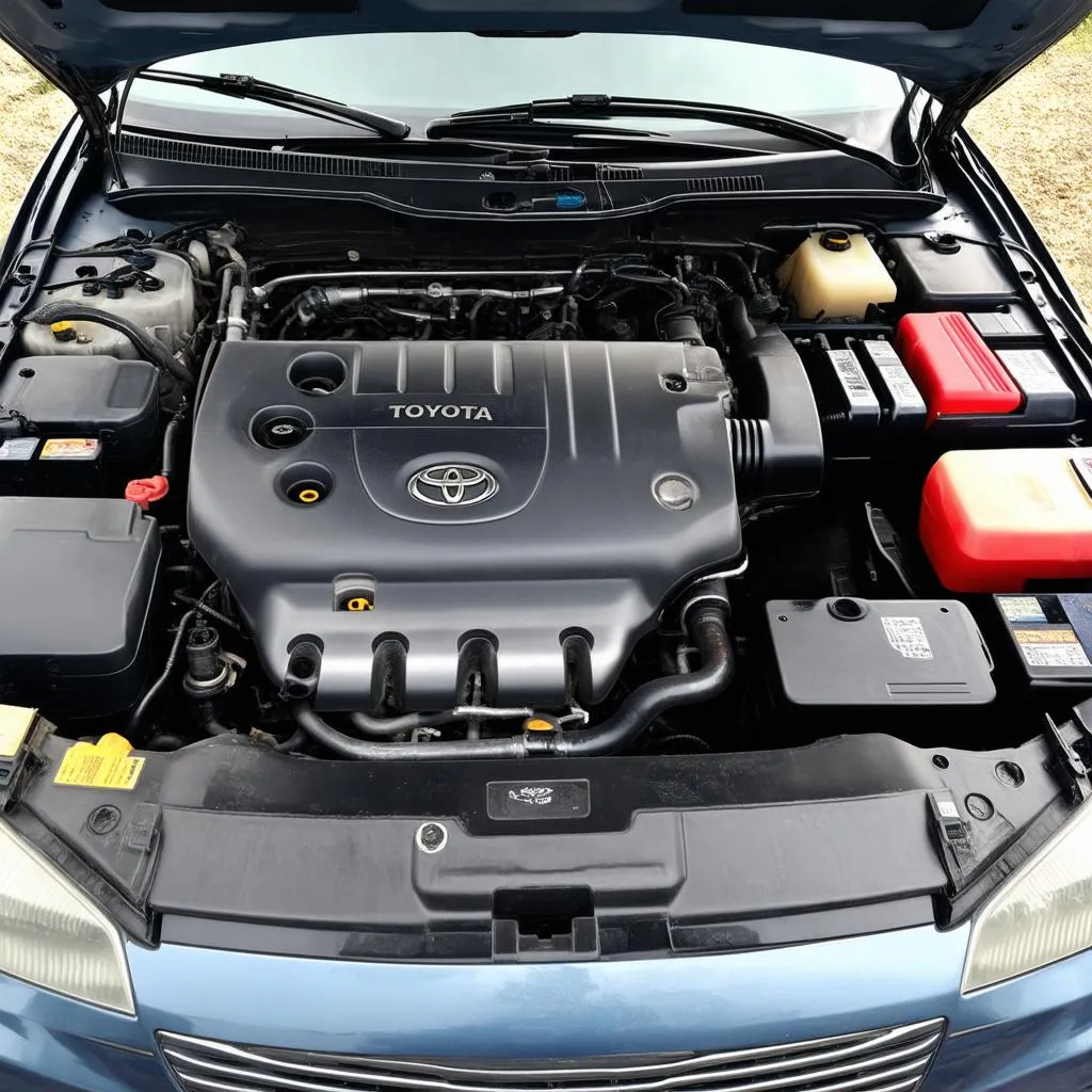 Clean engine bay of a 2003 Toyota Camry