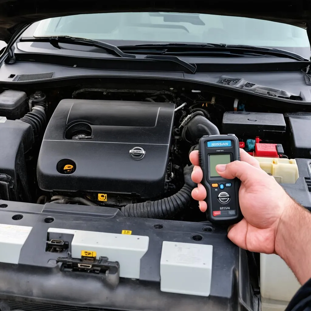 OBD Scanner connected to a 2003 Nissan