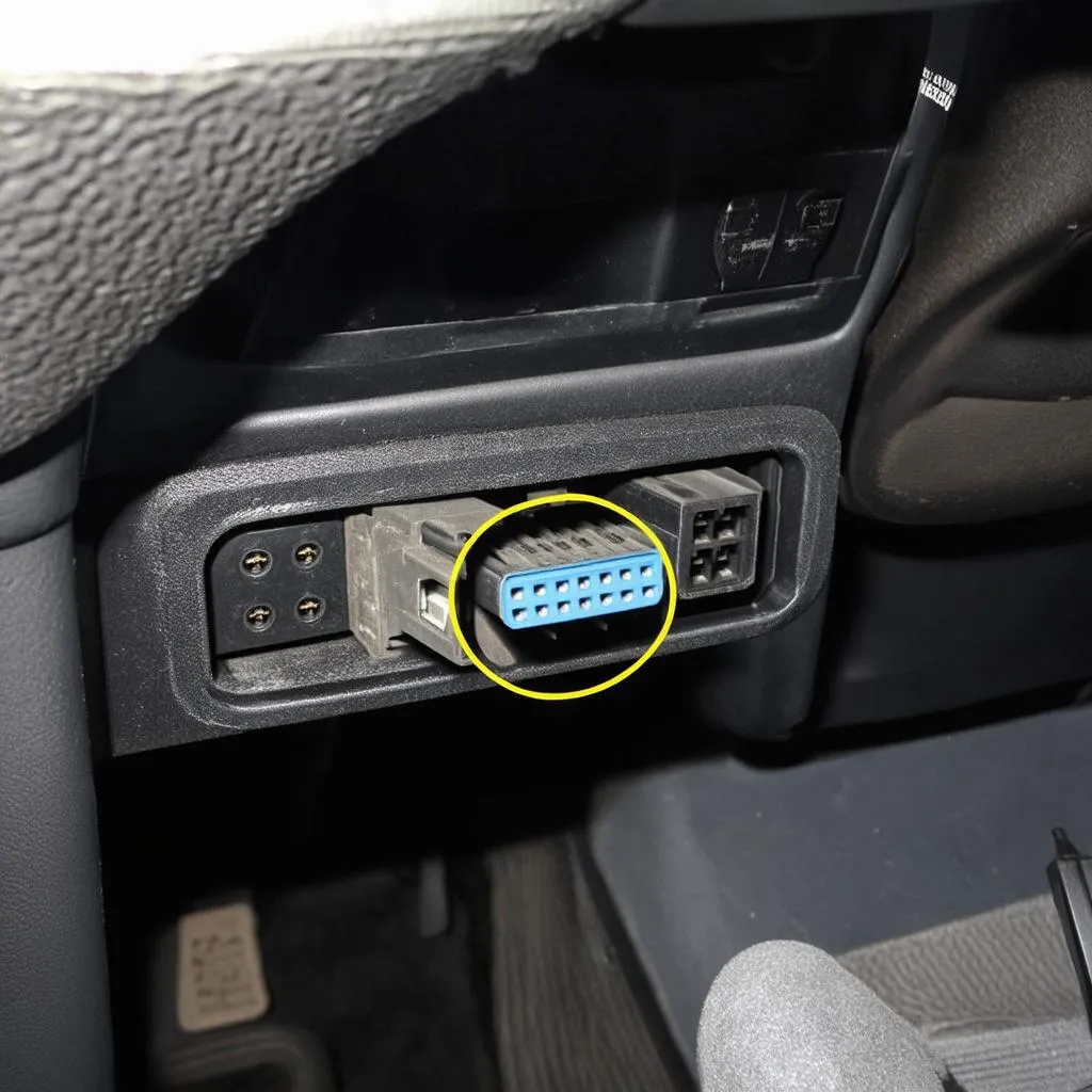 OBD connector location in a Chevrolet Kodiak