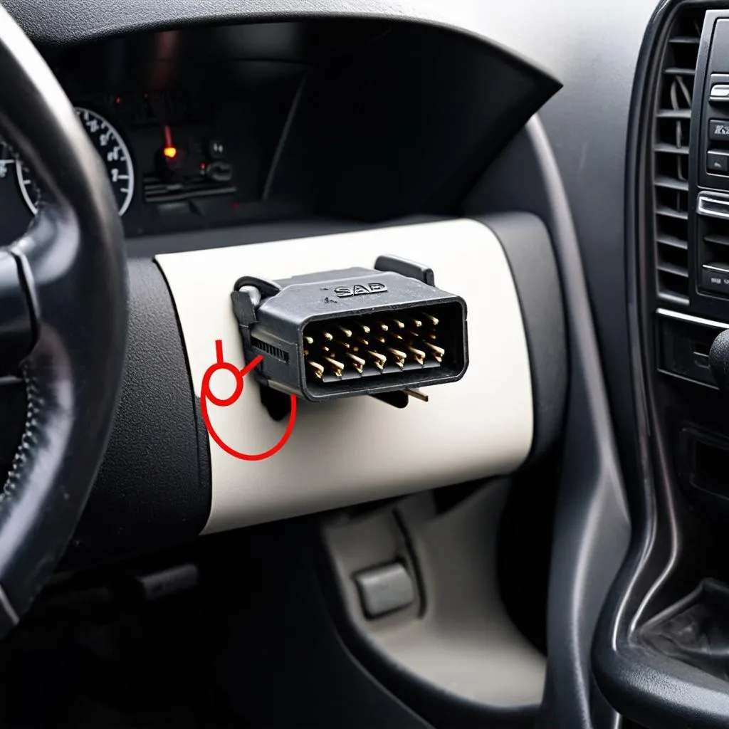 OBD Port Location in a 2005 Saab 9-3