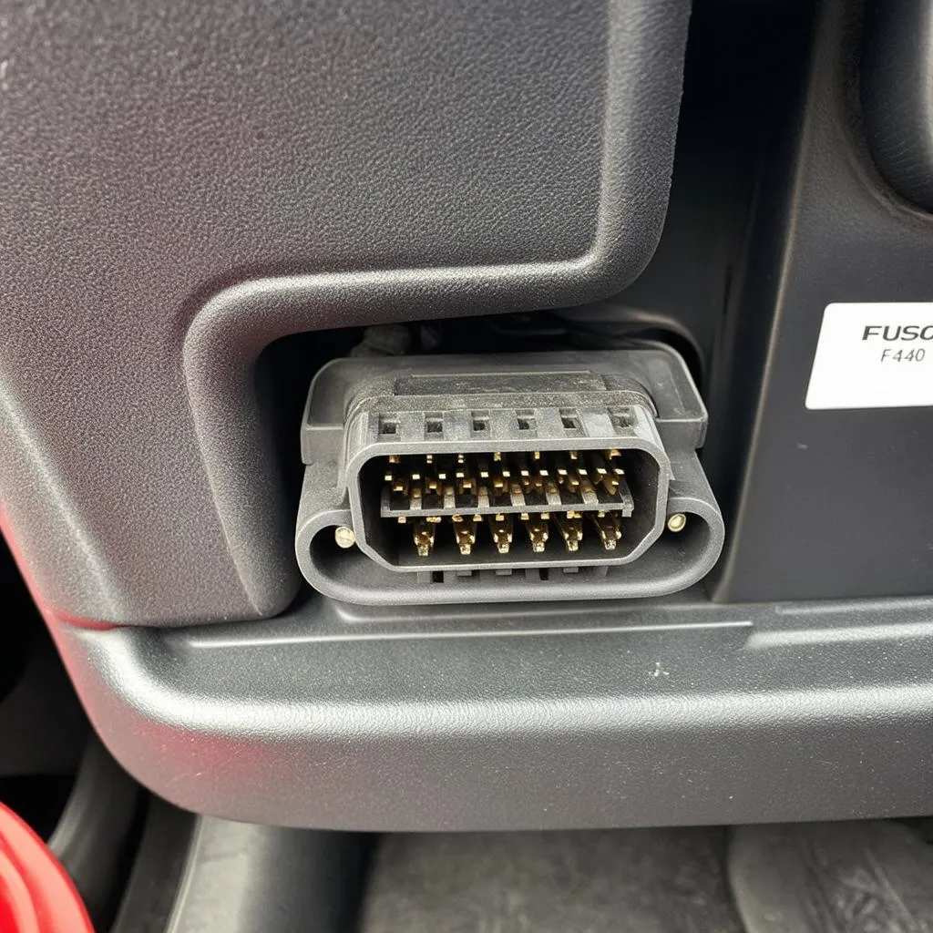 OBD-II Connector Location in a 2006 Mitsubishi Fuso FE140