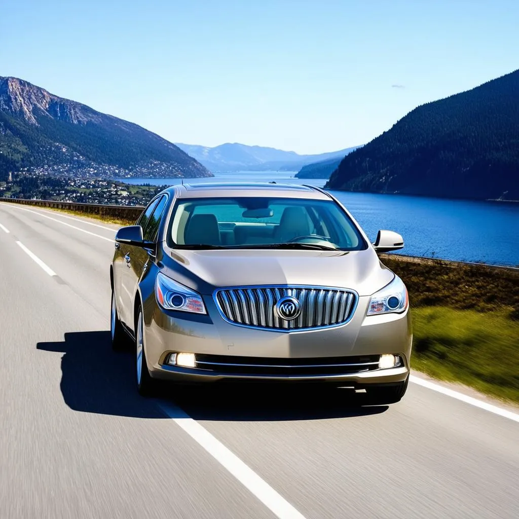 2010 Buick Lacrosse driving on an open road