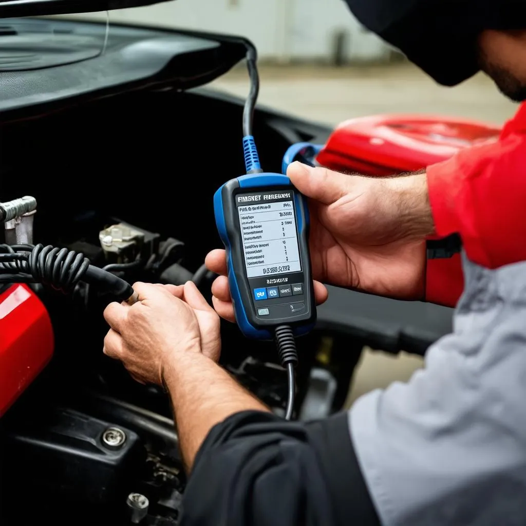 Fiat Punto OBD Scanner in Use