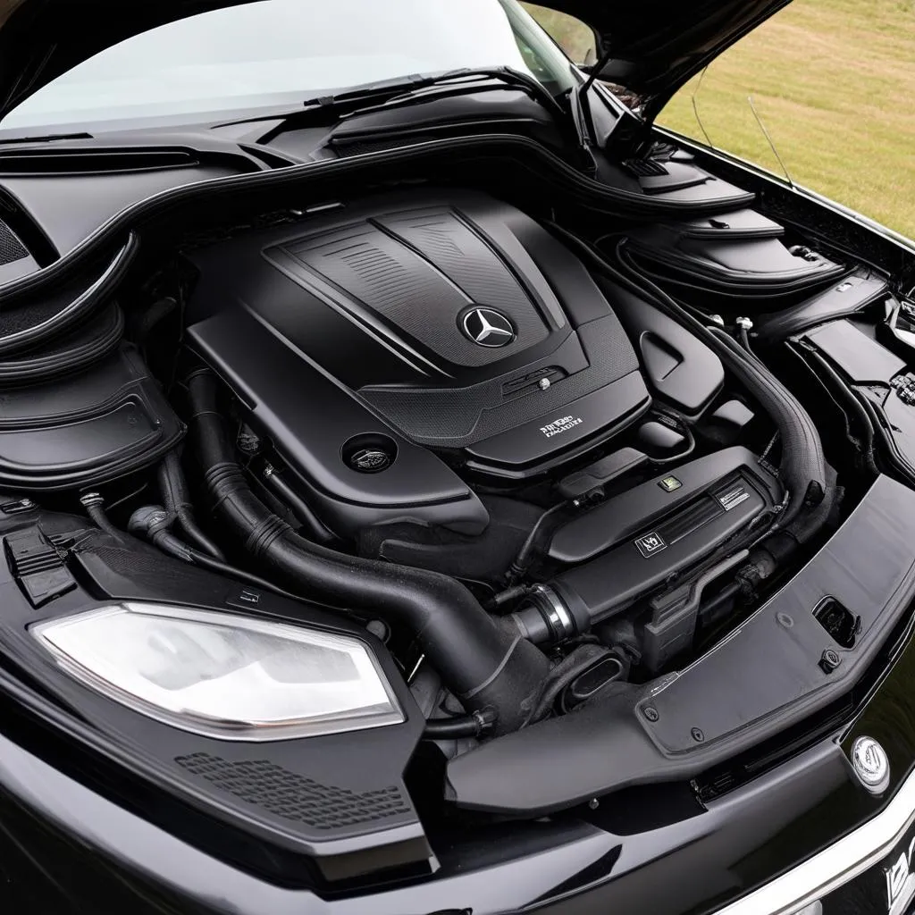 Mercedes C350 engine bay