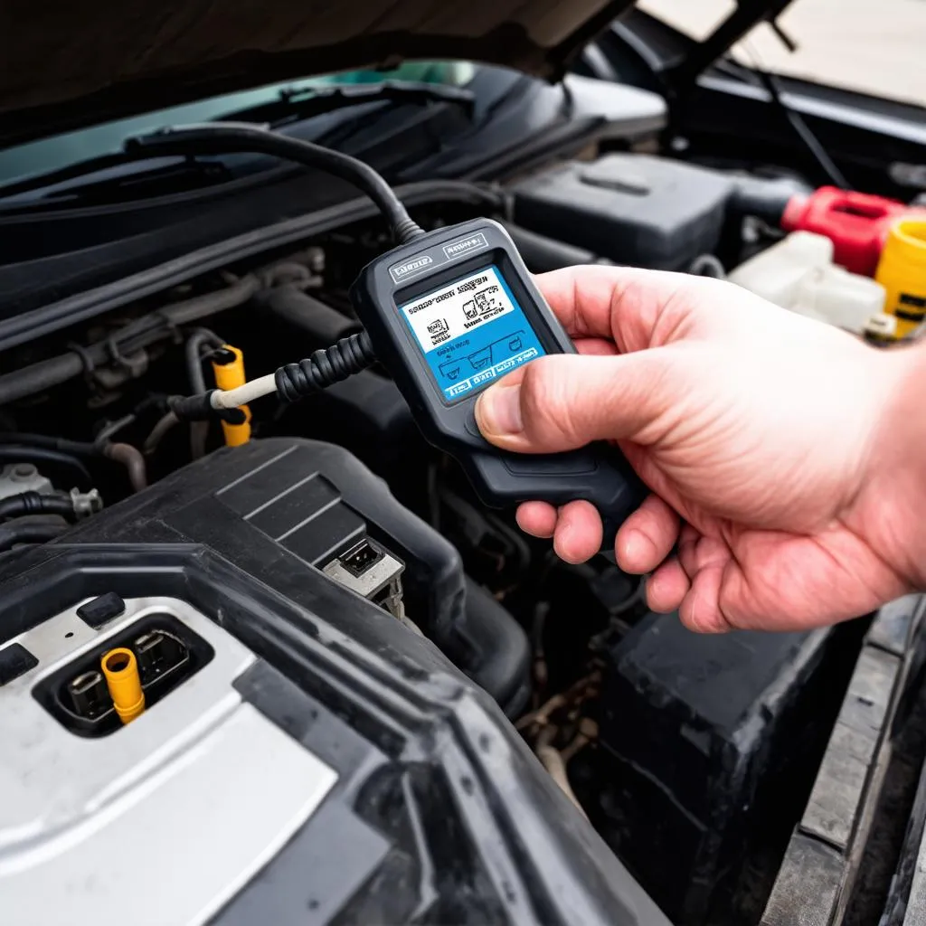 OBD2 Scanner plugged into a car's port