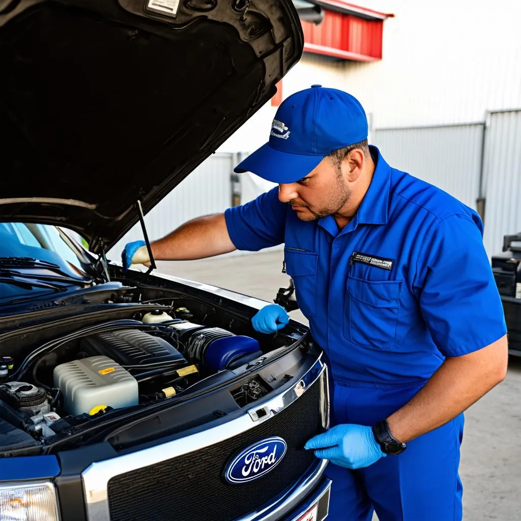 Ford Mechanic Working