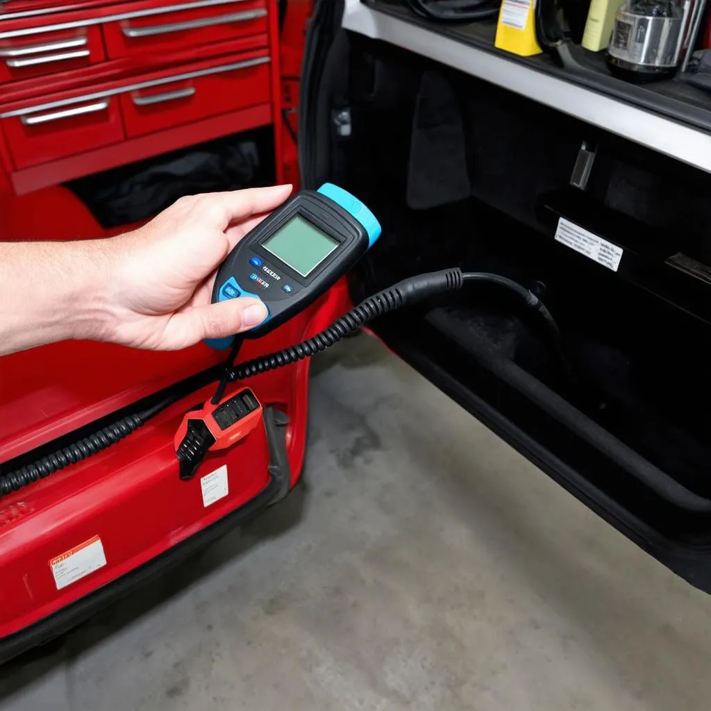 Mechanic Using OBD Scanner