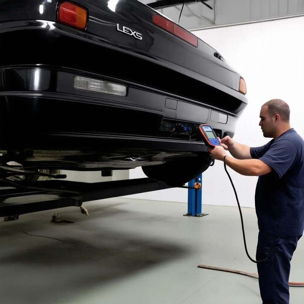 Mechanic Using OBD II Scanner