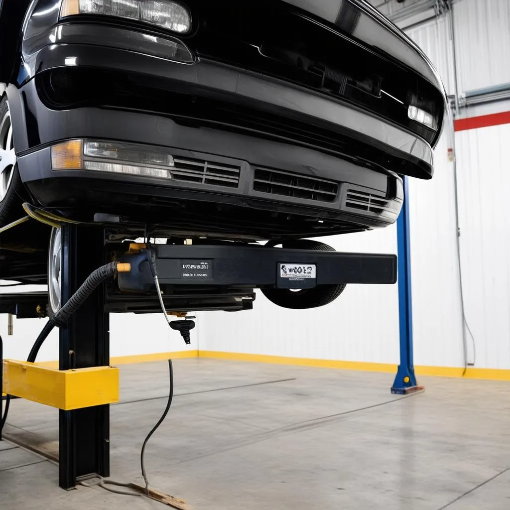 Mechanic using a scanner on a VW Passat