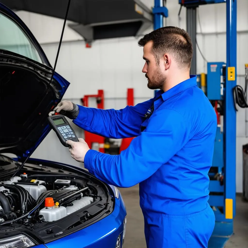 Car mechanic working