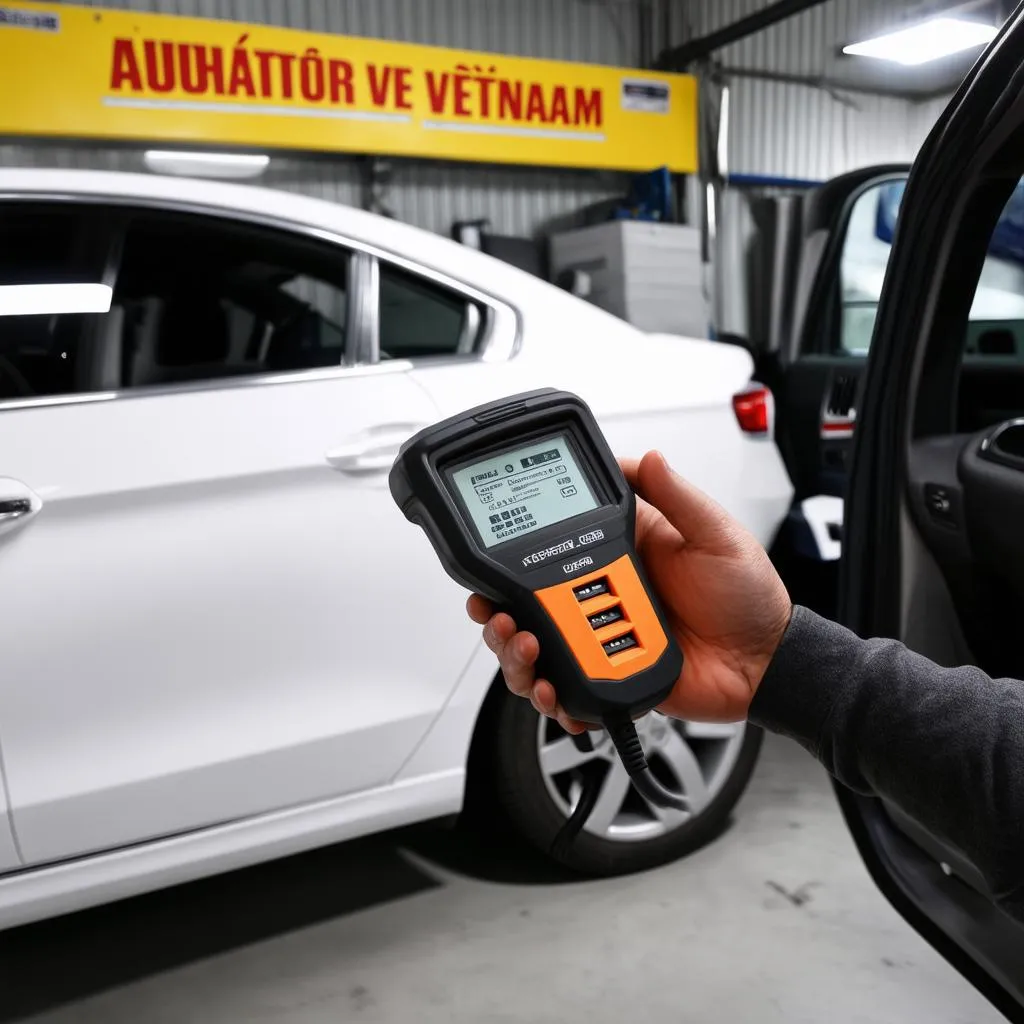 OBD Scanner in a Vietnamese Garage