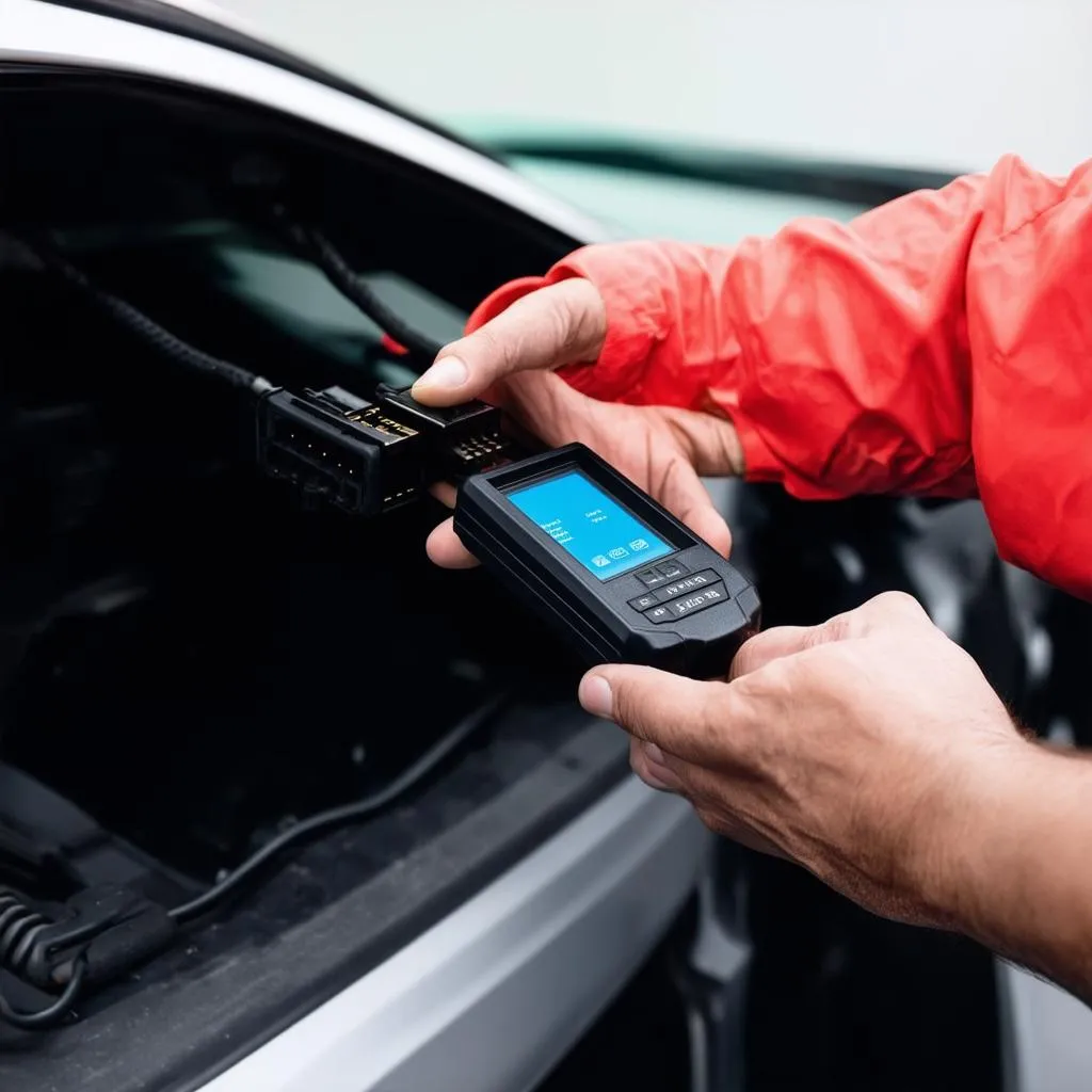 OBD Scanner Connected to a Car