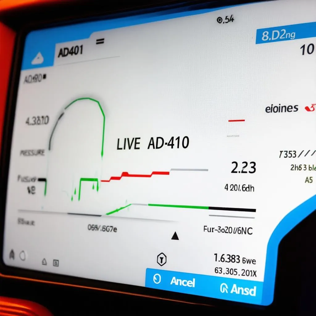 Ancel AD410 OBD II screen