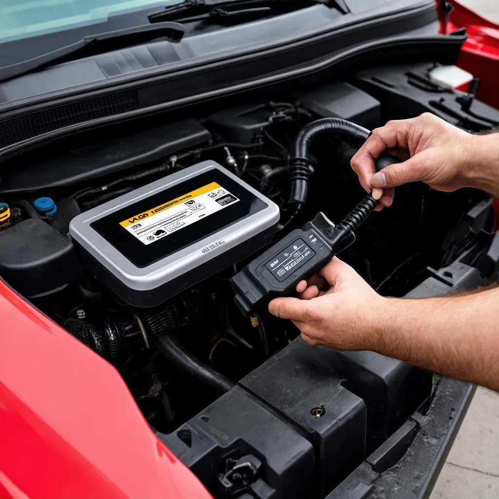 Audi A4 B6 with OBD Scanner plugged in