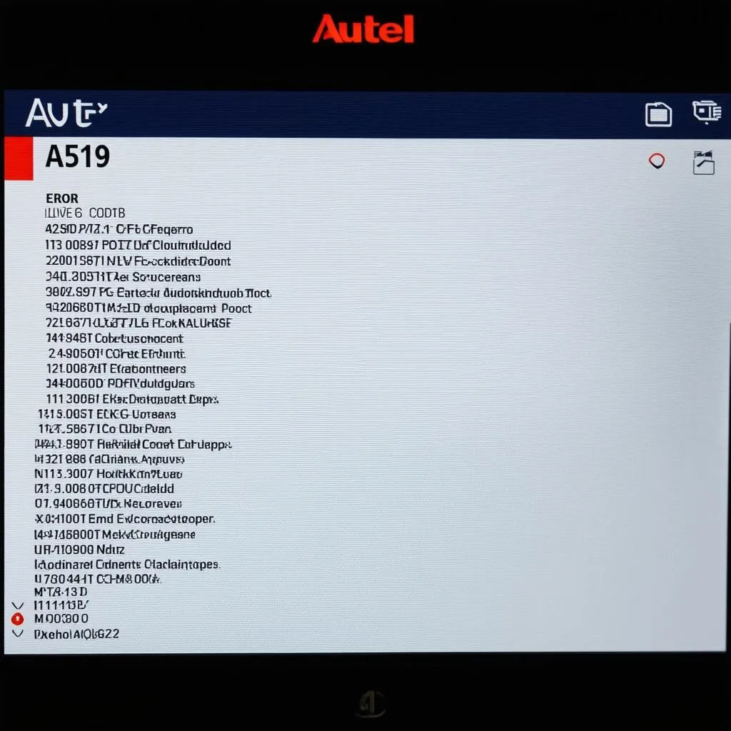 Autel AL519 Screen