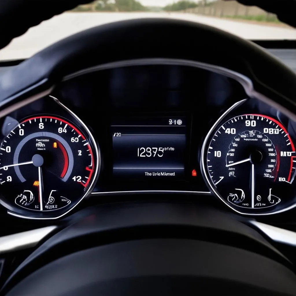 Car Dashboard with High Mileage