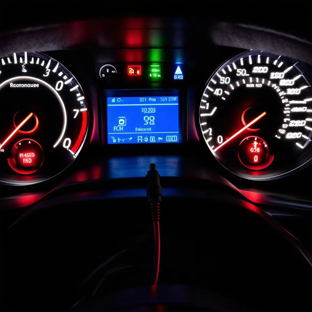 Car Dashboard with OBD Scanner