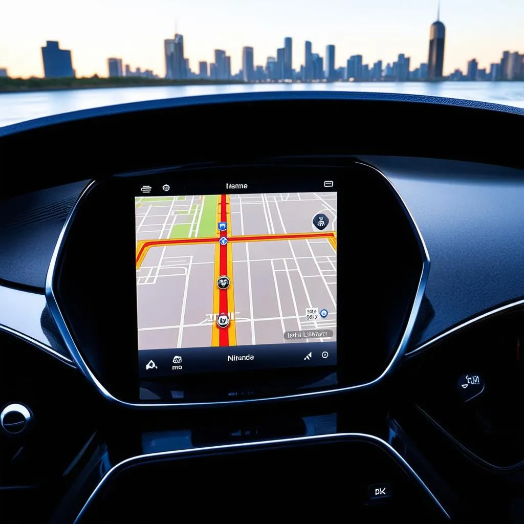 Car Dashboard with Navigation