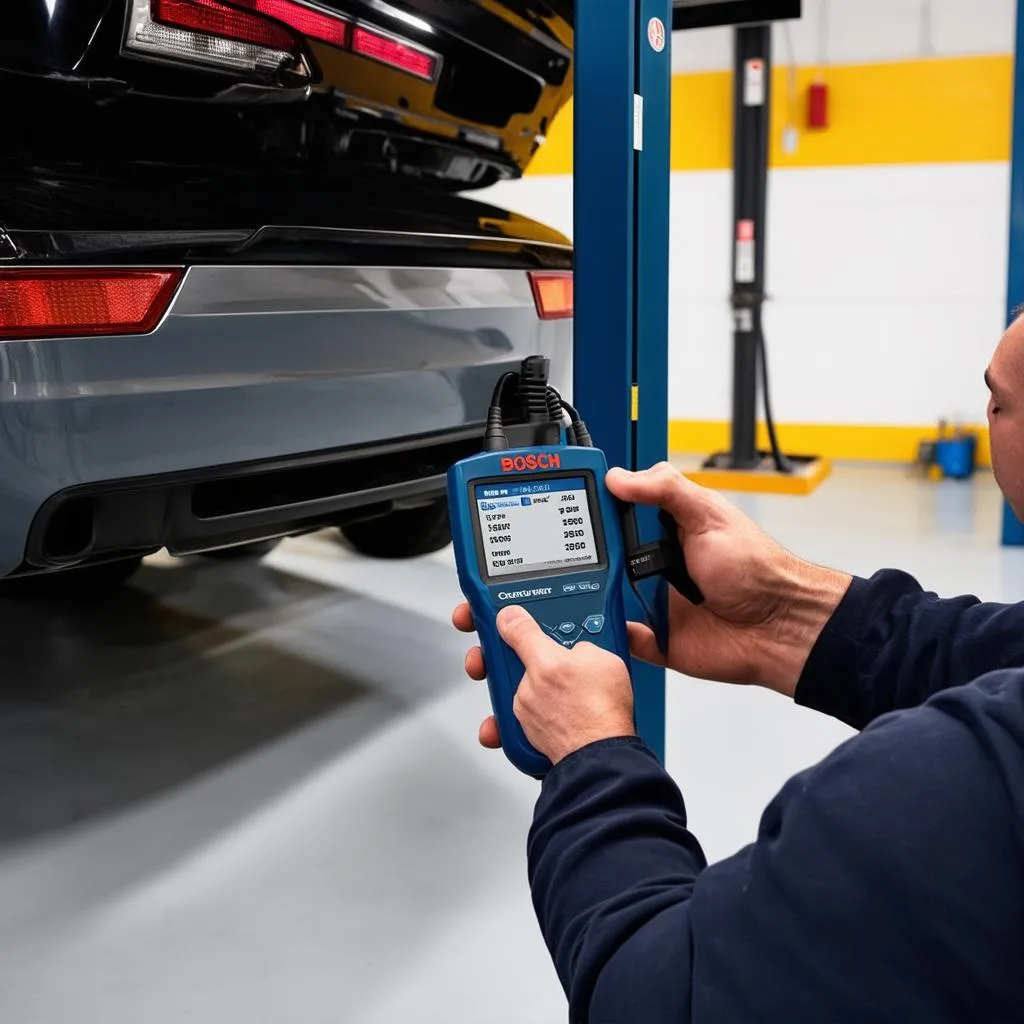 Mechanic Using Bosch OBD 1350