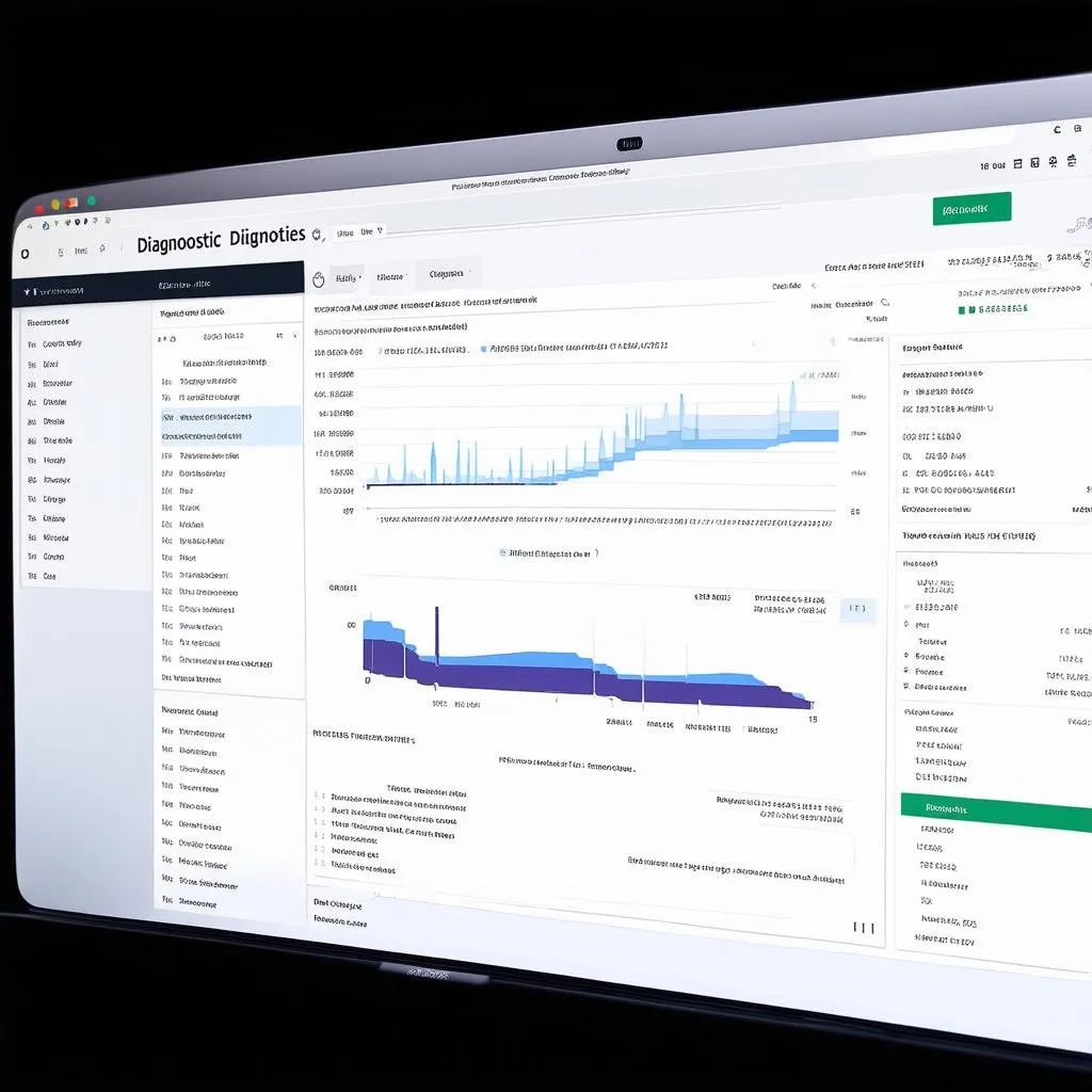 Car diagnostic software displayed on a laptop screen