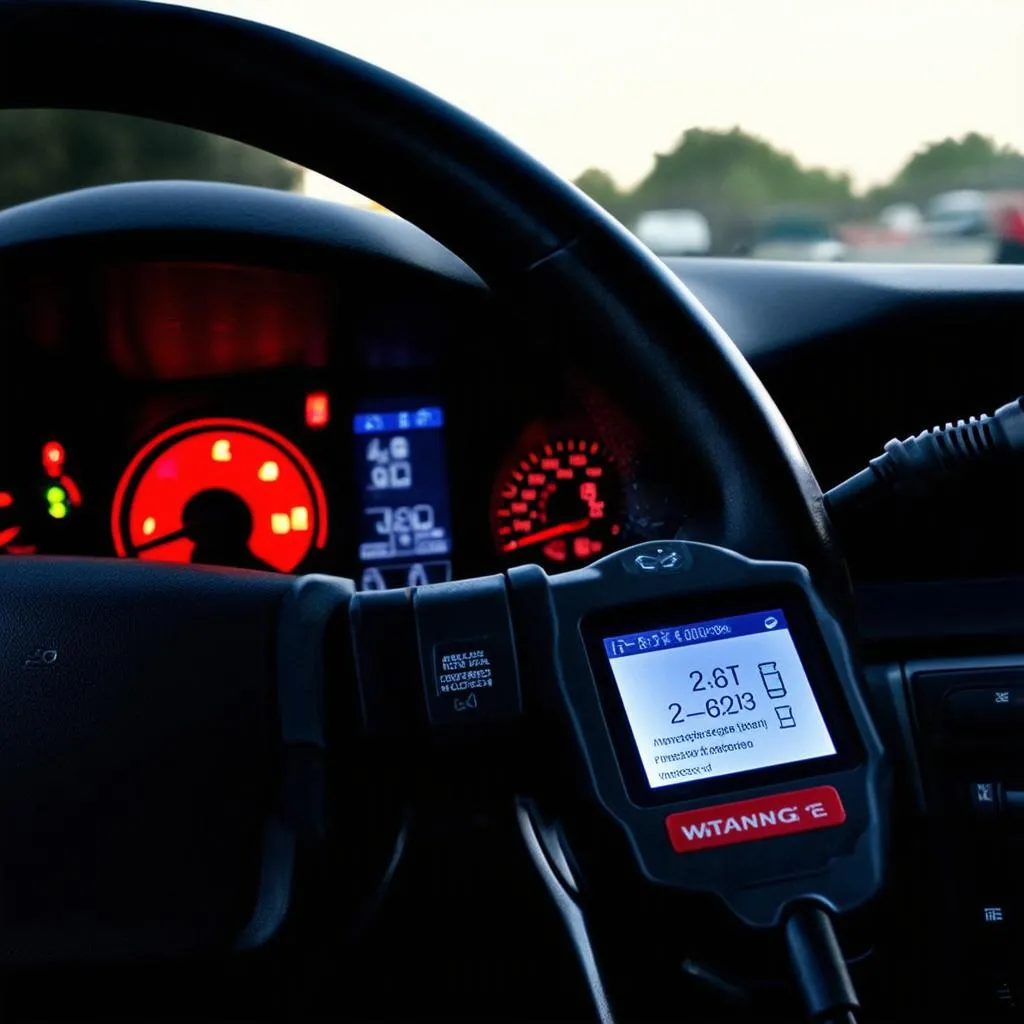 Car Diagnostic Tools connected to a car