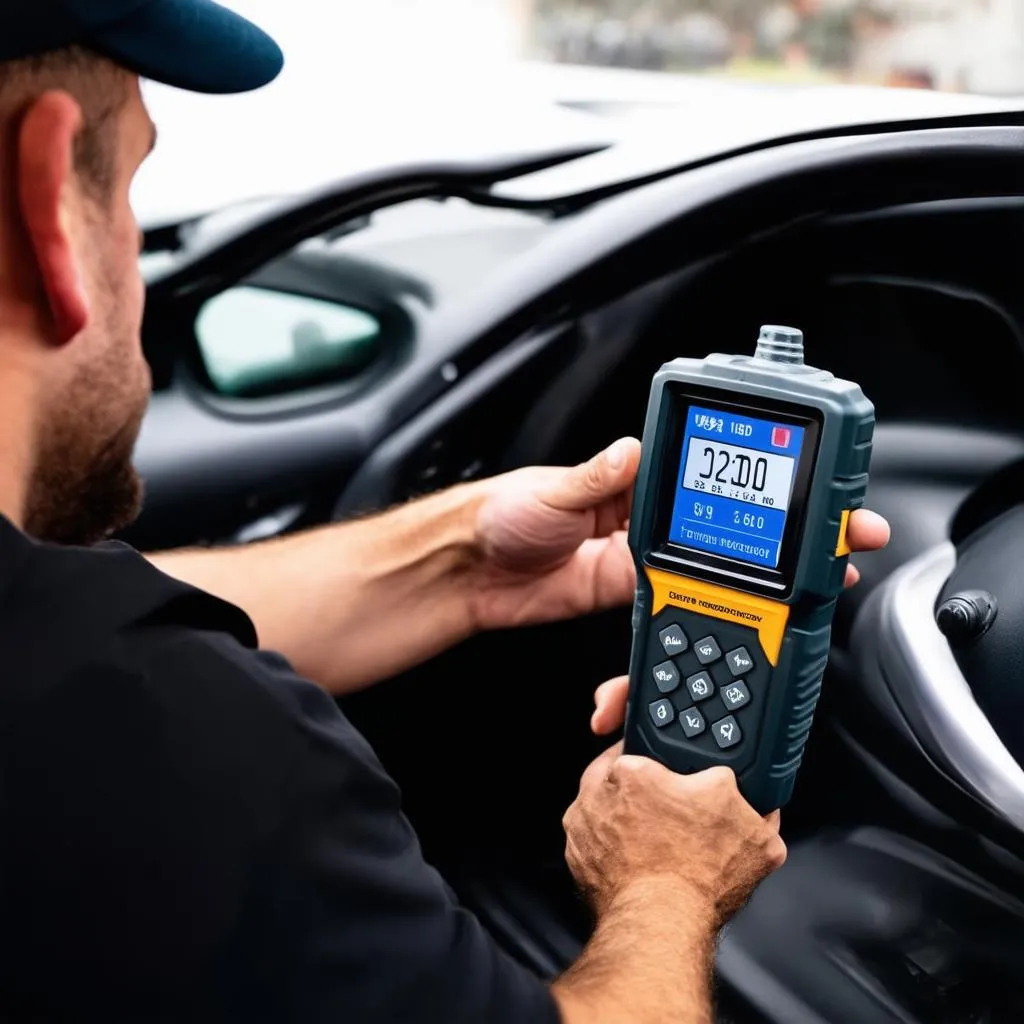 Professional car diagnostics using an OBD scanner