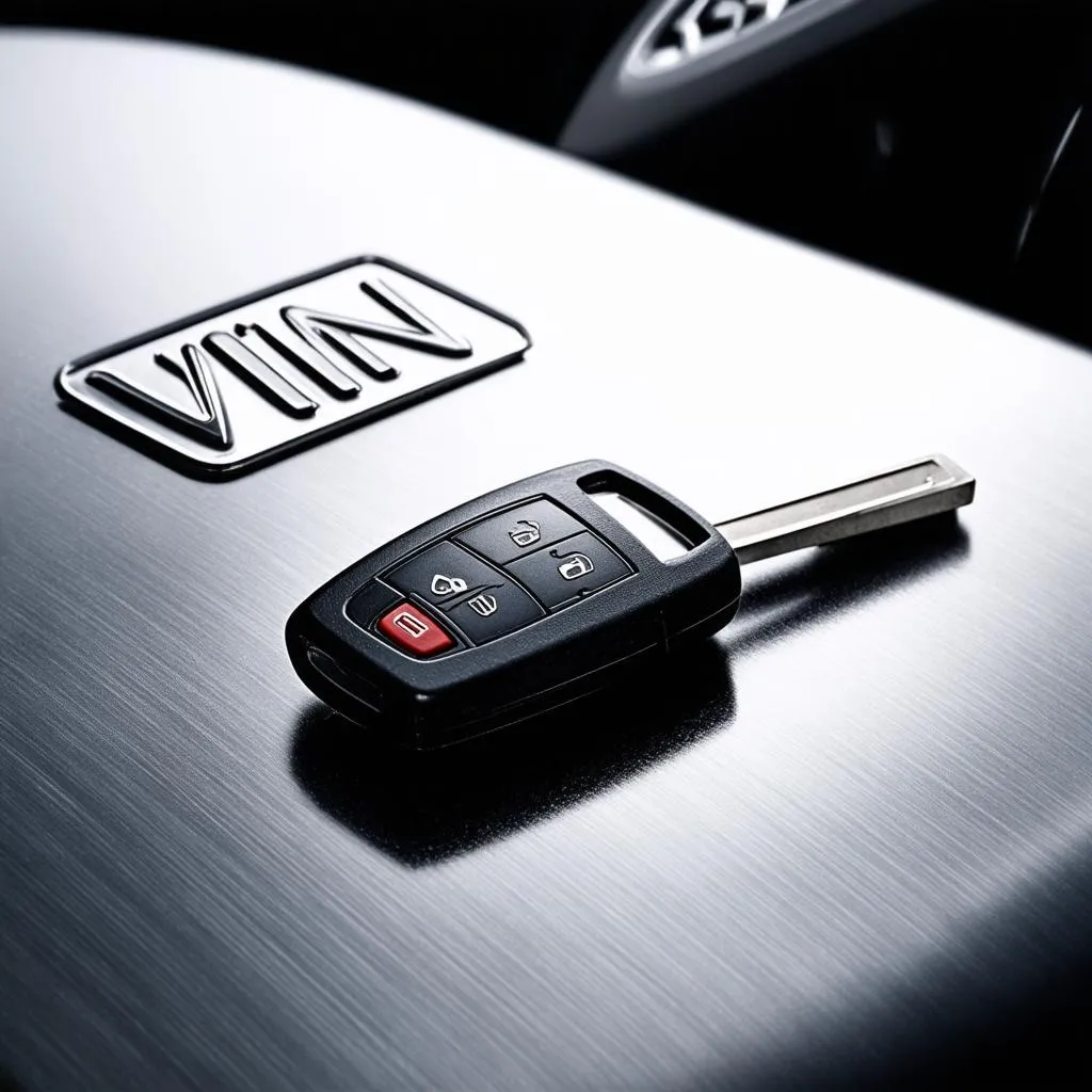 Car Key with VIN Plate