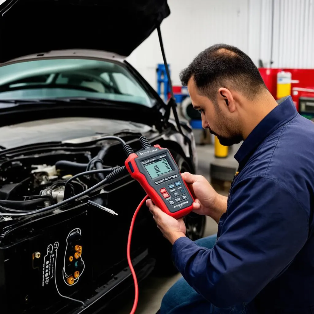 Car Mechanic Using Diagnostic Tool