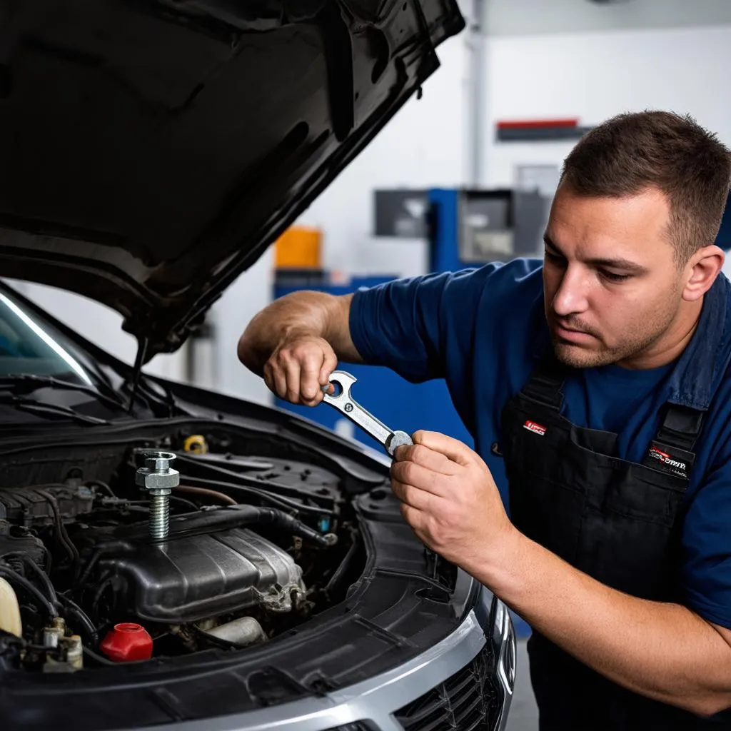 Car Mechanic Working