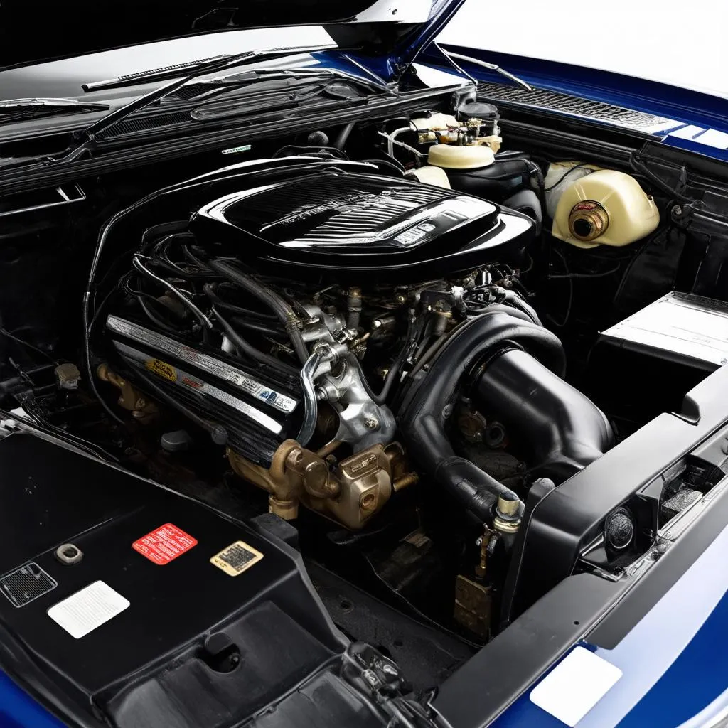 A clean and well-maintained car engine.