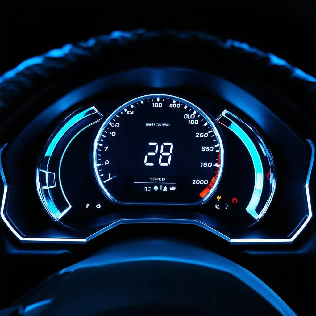 Digital Speed Gauge on Dashboard