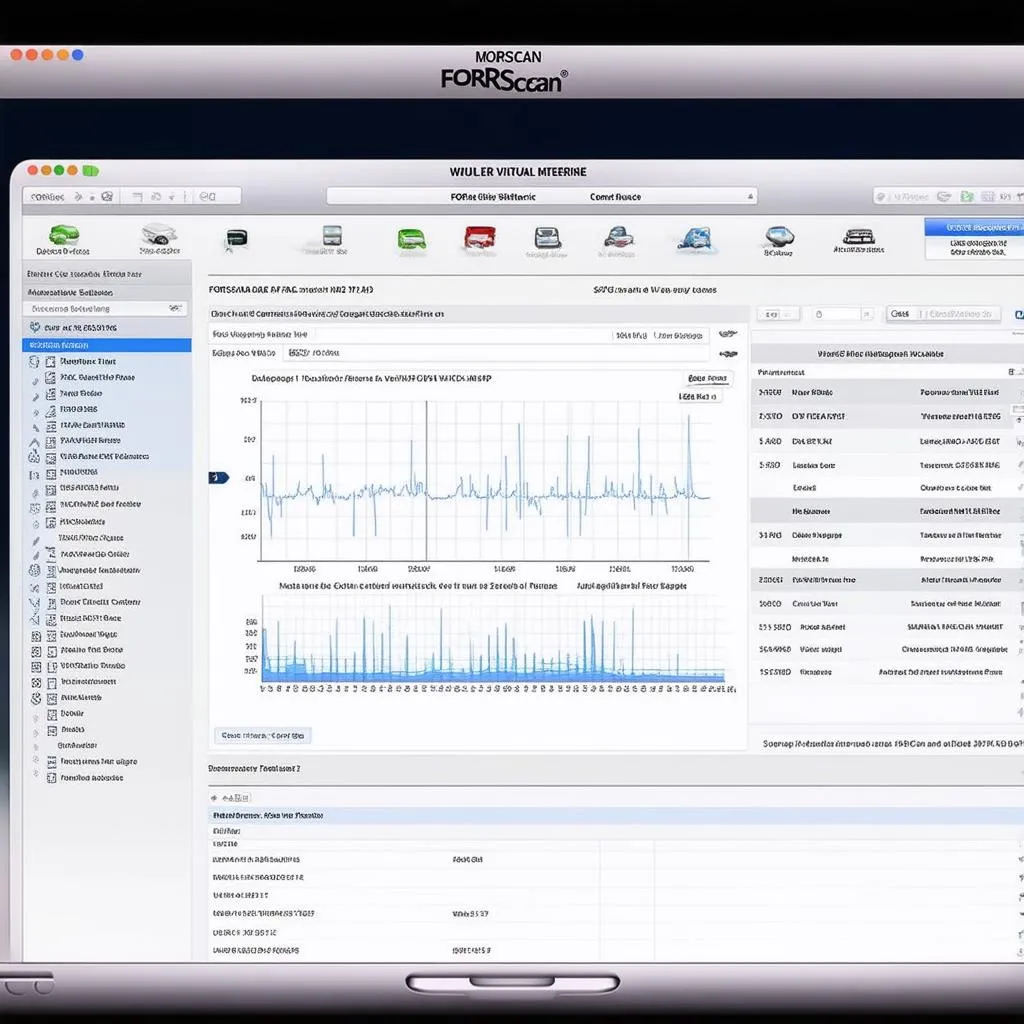 FORScan interface displayed on a Macbook screen