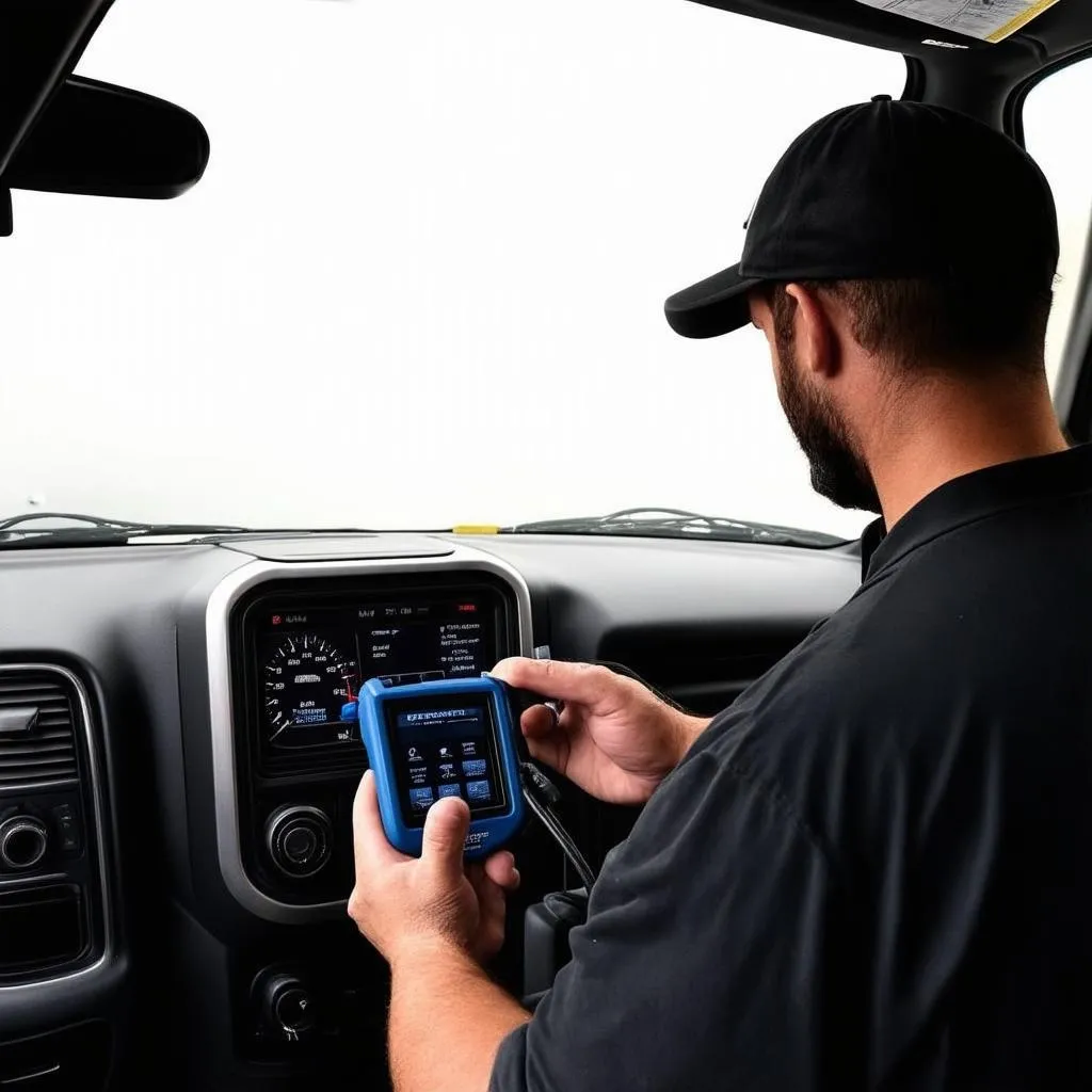 Jeep Cherokee OBD Scanner in Use