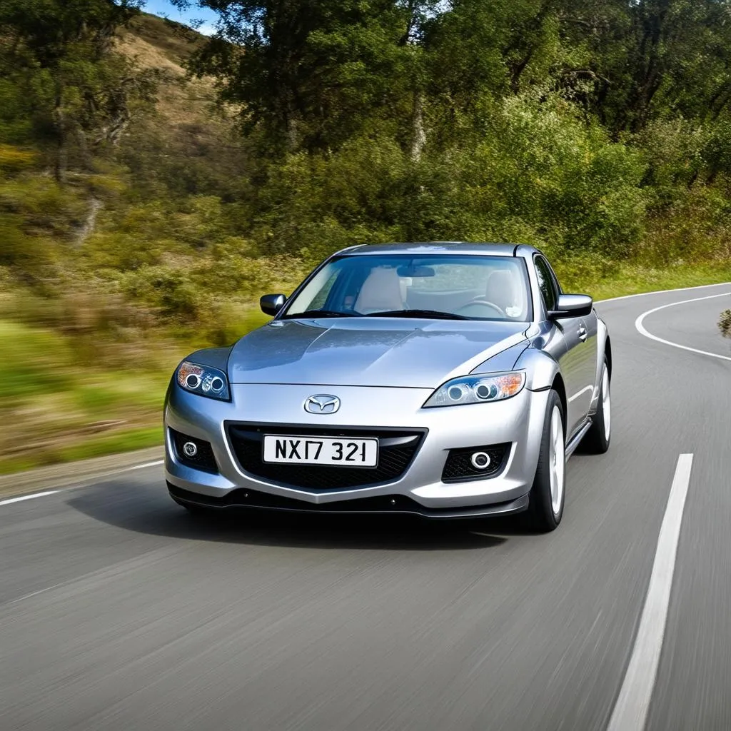 Mazda RX8 Driving on a Scenic Road