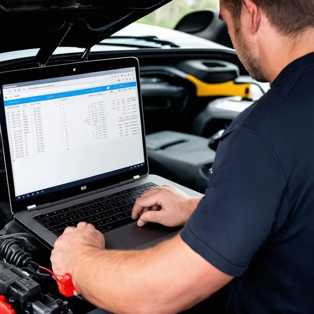 Mechanic Analyzing OBD Data