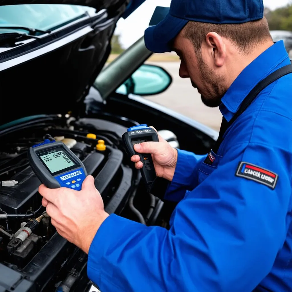 Mechanic Checking EVAP System