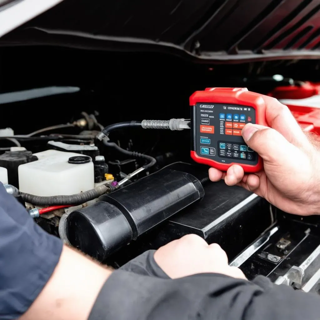 Mechanic Checking OBD Catalyst