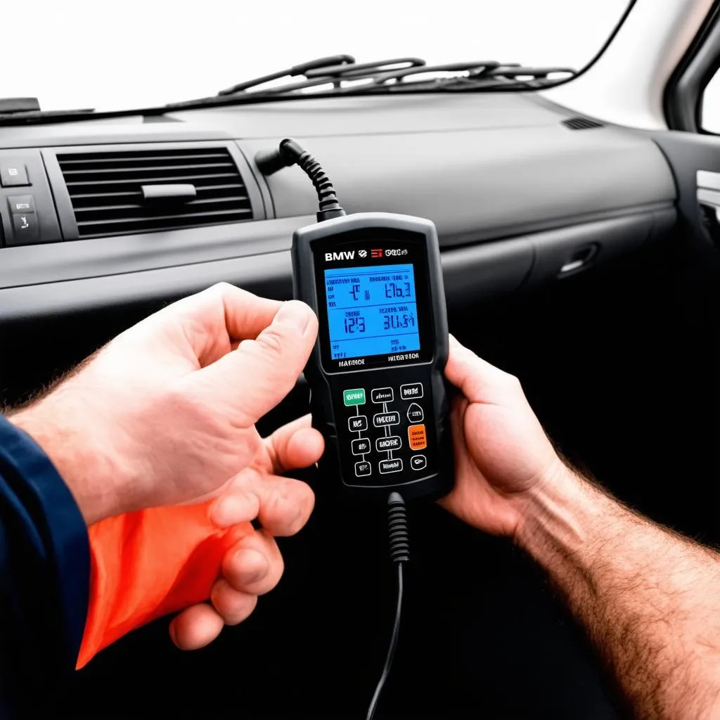 Mechanic Using OBD Scanner