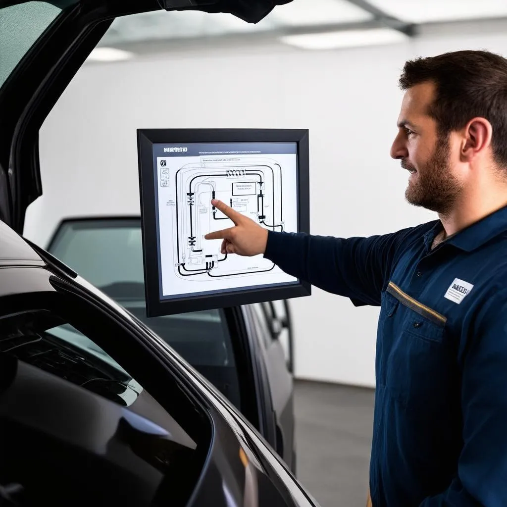 Mechanic Explaining Diagnostics