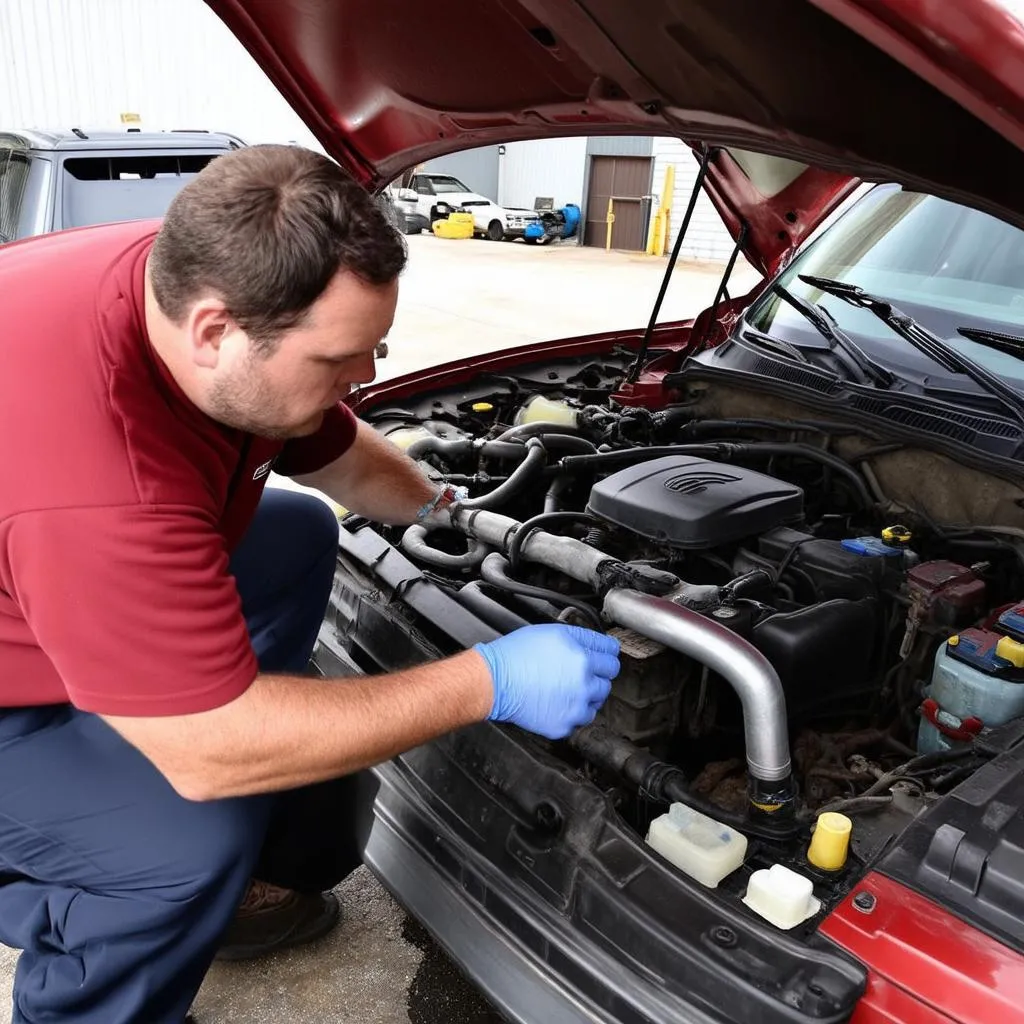 Mechanic Inspecting EVAP System