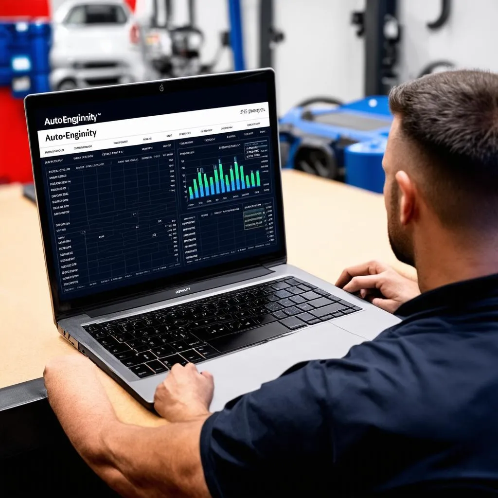 Mechanic using AutoEnginuity software
