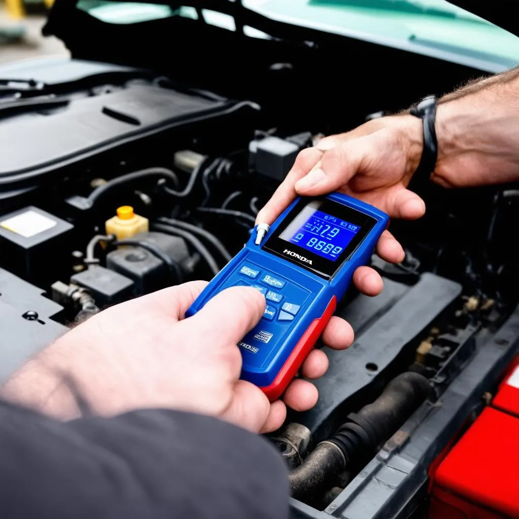 Mechanic Using OBD Reader