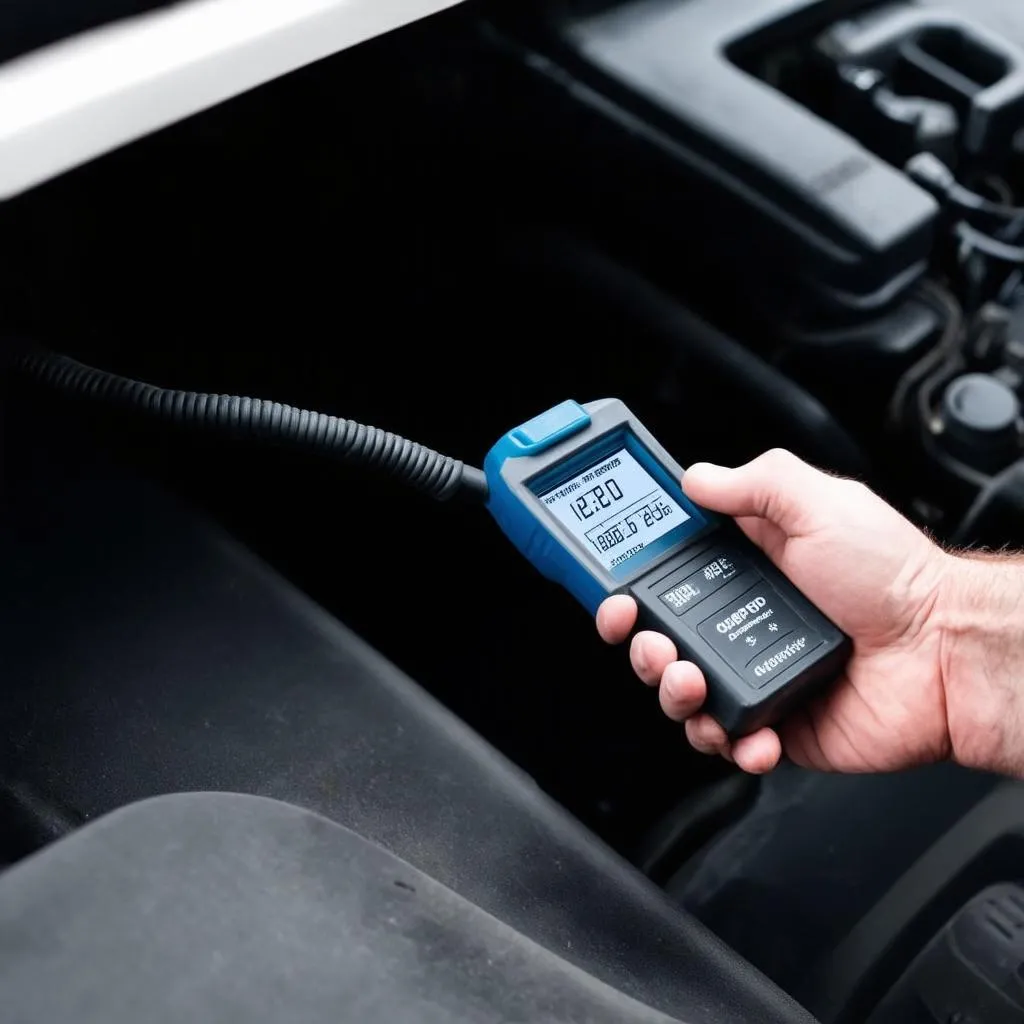 Mechanic using OBD Scanner