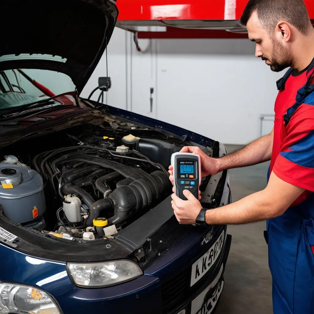 Mechanic Checking Car Engine