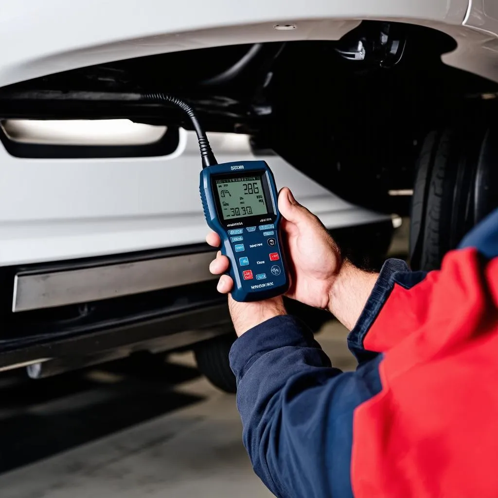 Mechanic Using OBD Scanner