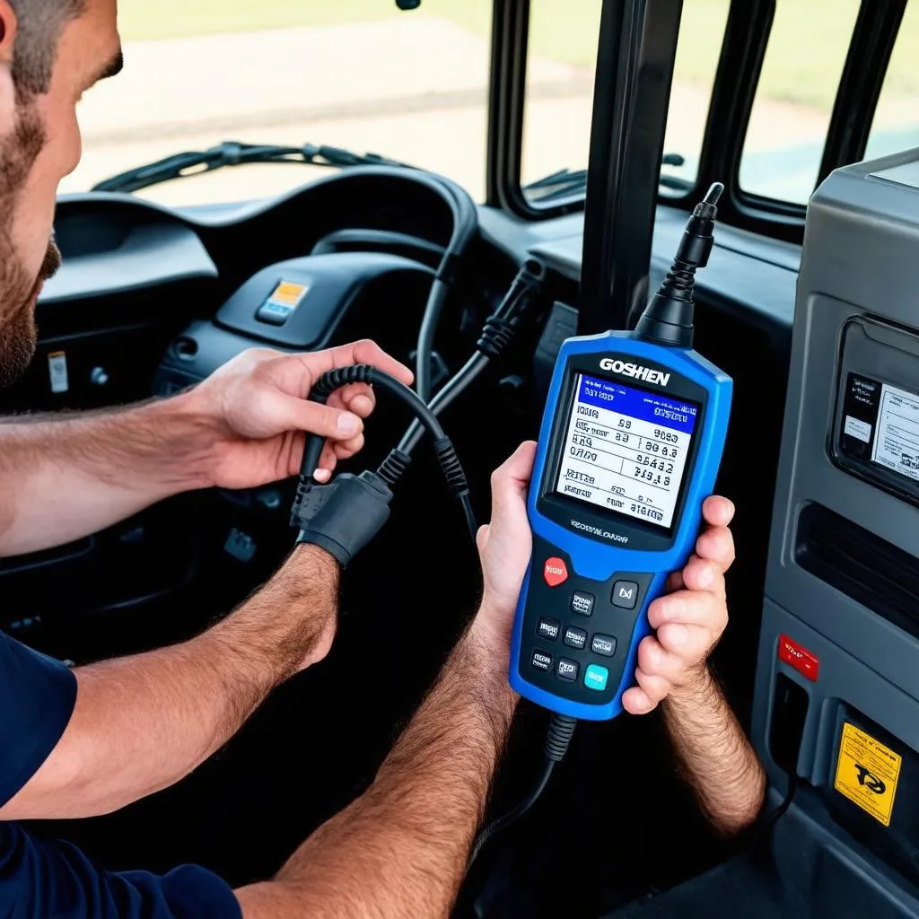 Mechanic Using OBD Scanner