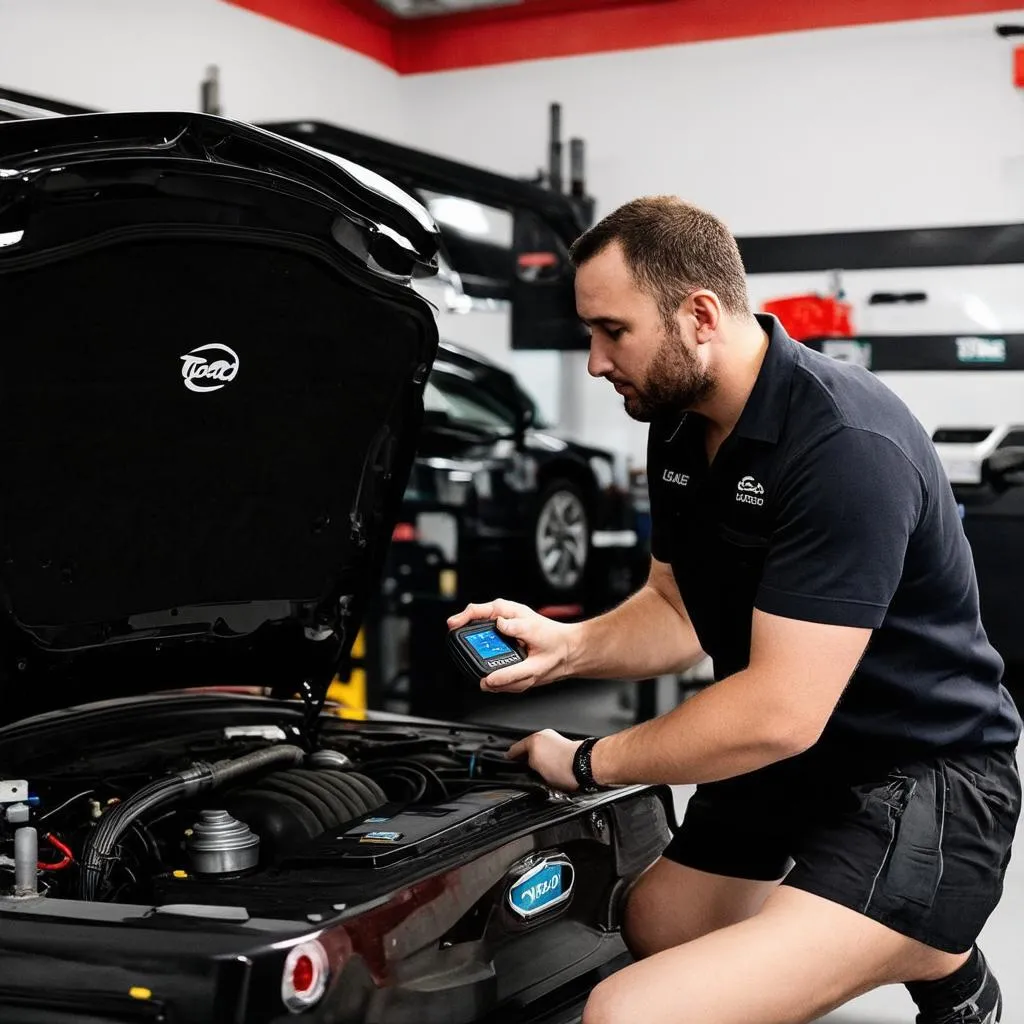 Mechanic Using TOAD Pro OBD on European Car