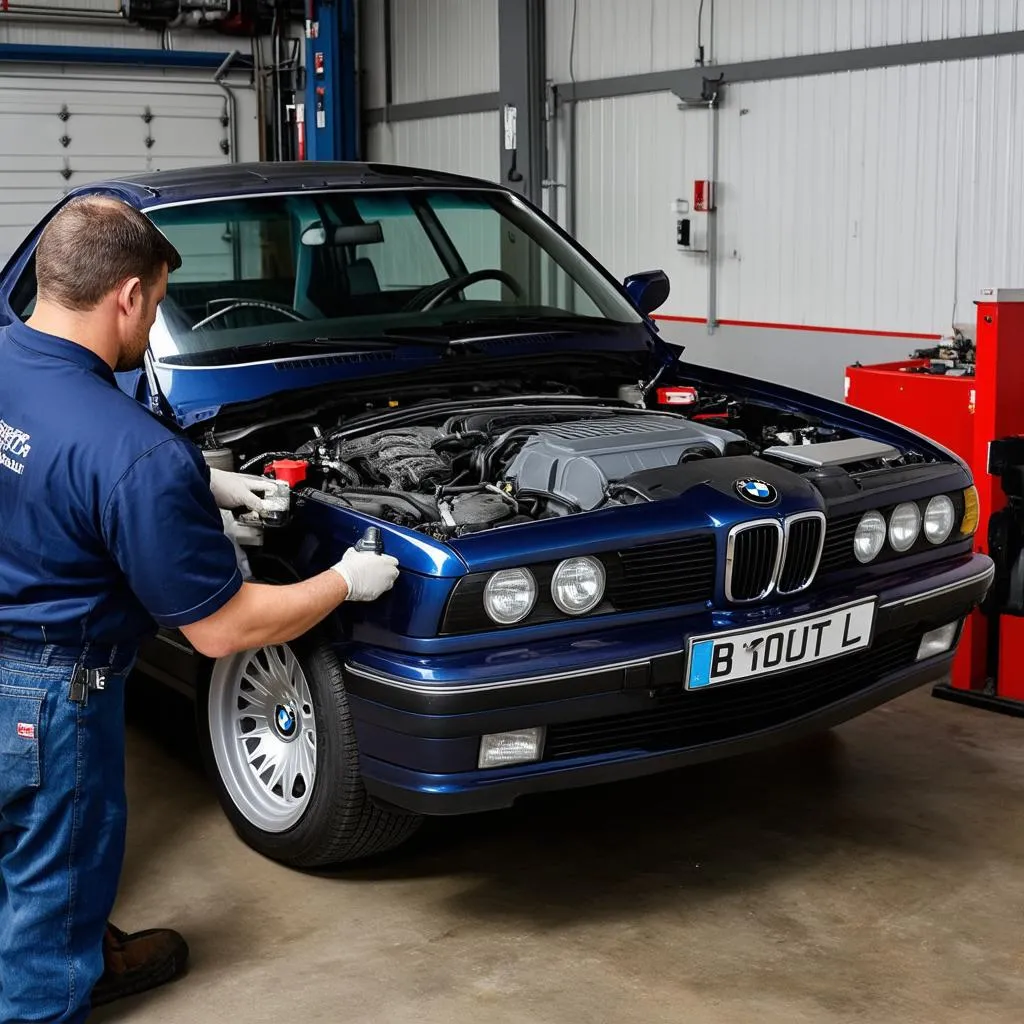 Mechanic Working on BMW