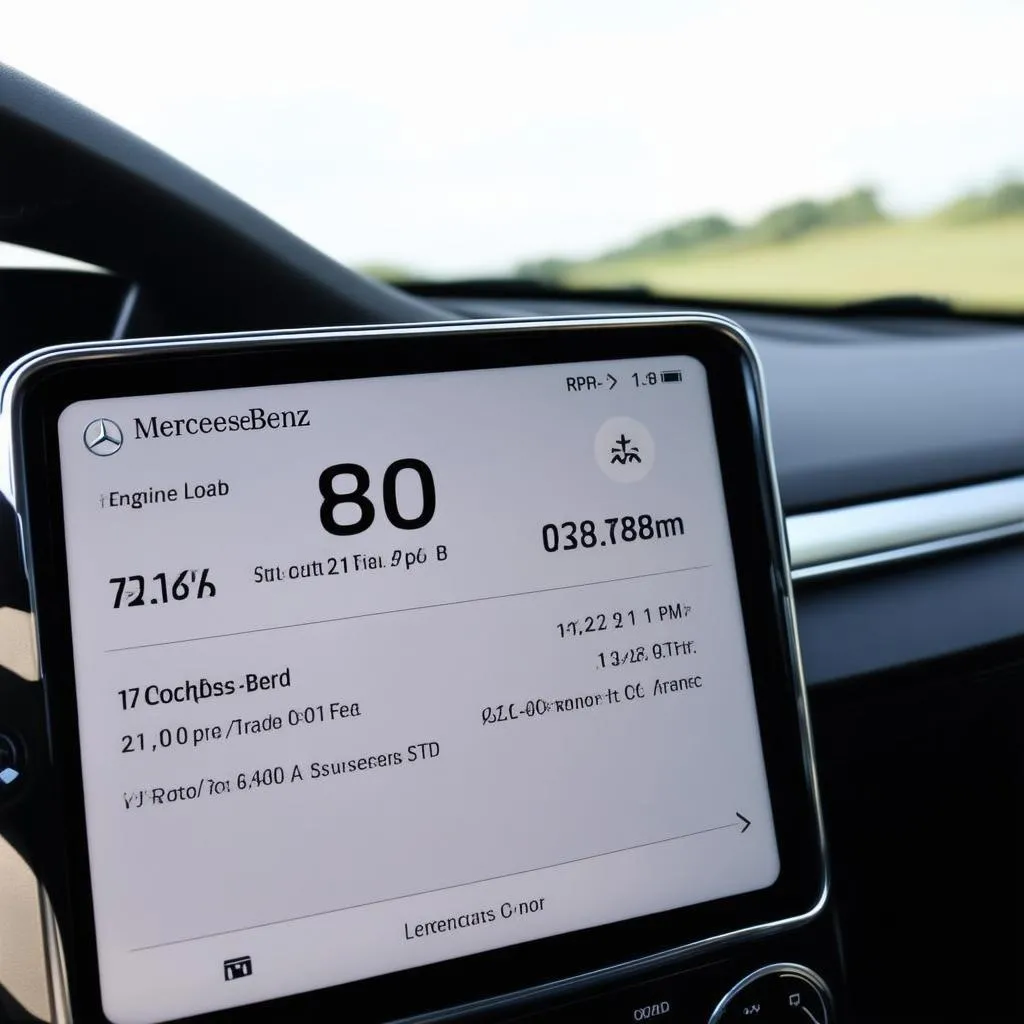 OBD app screen with Mercedes data