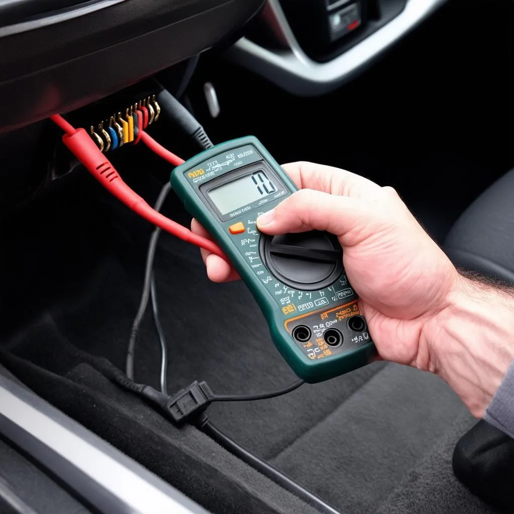 Multimeter Testing OBD Test Port